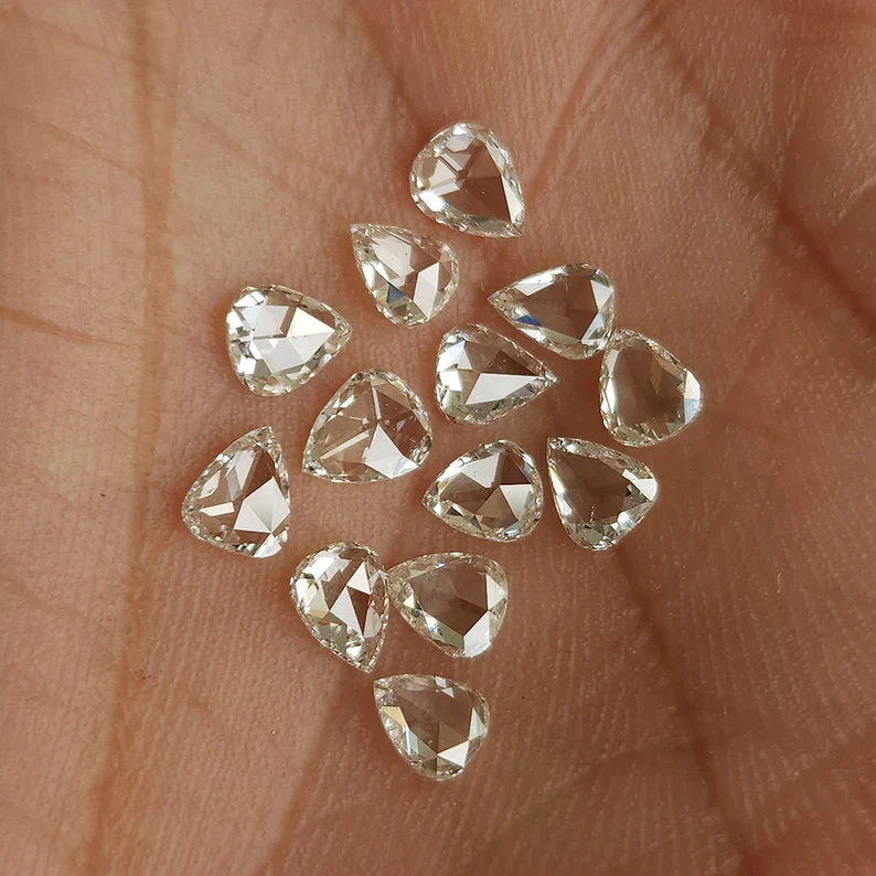 3.13ct of 13pcs G-H VS Natural white Diamonds Rose Cut Pear Shapes Parcel Wholesale|old cut diamonds|unique diamonds|fancy cut diamonds|