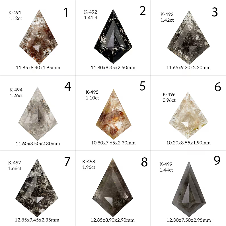 Select from Untreated Fancy color Natural Diamonds Kite Shape 9pcs Parcel