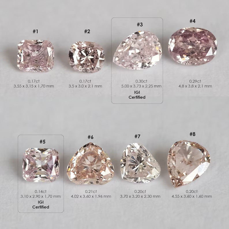 Untreated Natural Pink Diamonds Parcel by selection|Argyle|Custom Jewelry|Fancy Diamond|Pink Diamond|Fancy Pink|