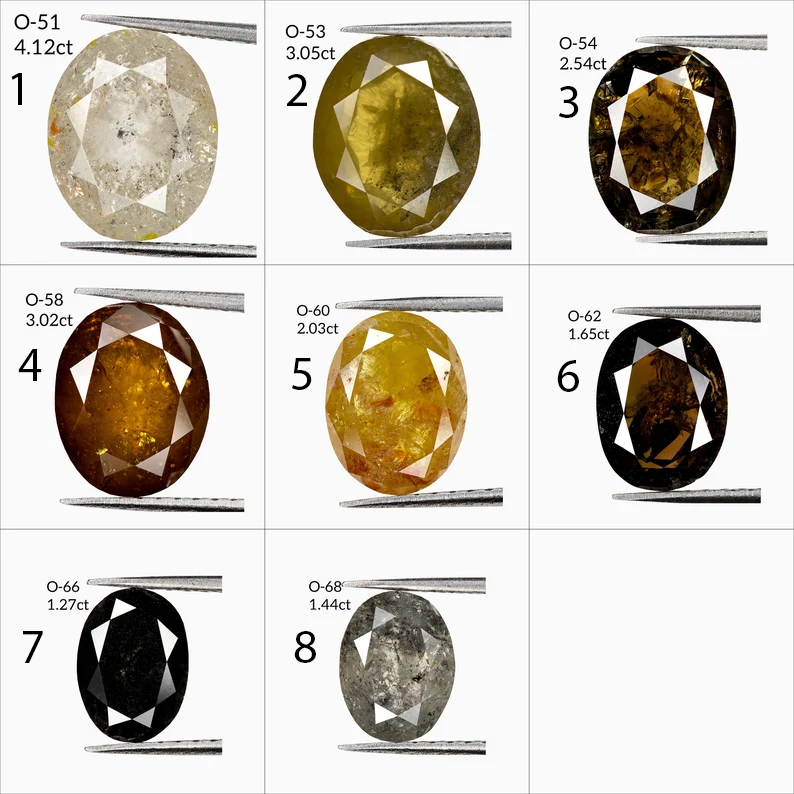 Select from 9pcs parcel of Natural Fancy Color Diamonds Oval Shapes