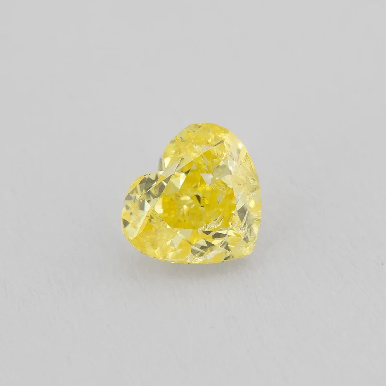 0.50ct Untreated Fancy Intense Yellow Natural Diamond Heart Shape I2|mined|Real|Custom Jewelry|Jewelry Maker|Special Cut|Rare|earthmined|