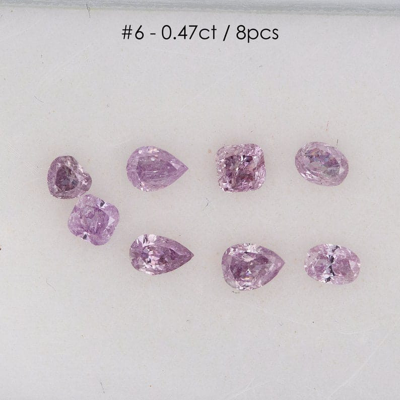 0.47ct/8pcs Untreated Loose Natural Pink Diamonds Mix Shapes Parcel Wholesale|Argyle|Custom Jewelry|Fancy Diamond|Pink Diamond|Fancy Pink|