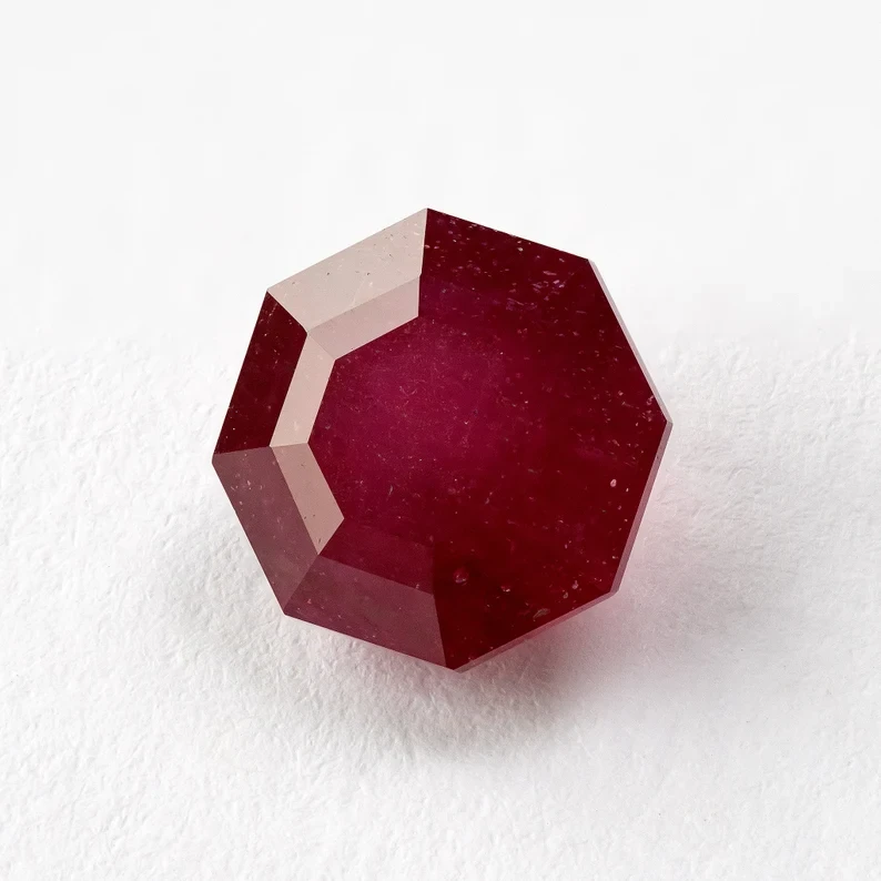 8mm Natural Red Ruby Octagon Shape Fancy Cut