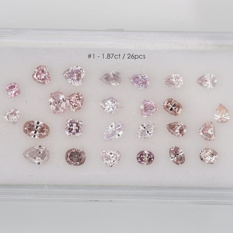 1.87ct/26pcs Untreated Loose Natural Pink Diamonds Mix Shapes Parcel Wholesale|Argyle|Custom Jewelry|Fancy Diamond|Pink Diamond|Fancy Pink|