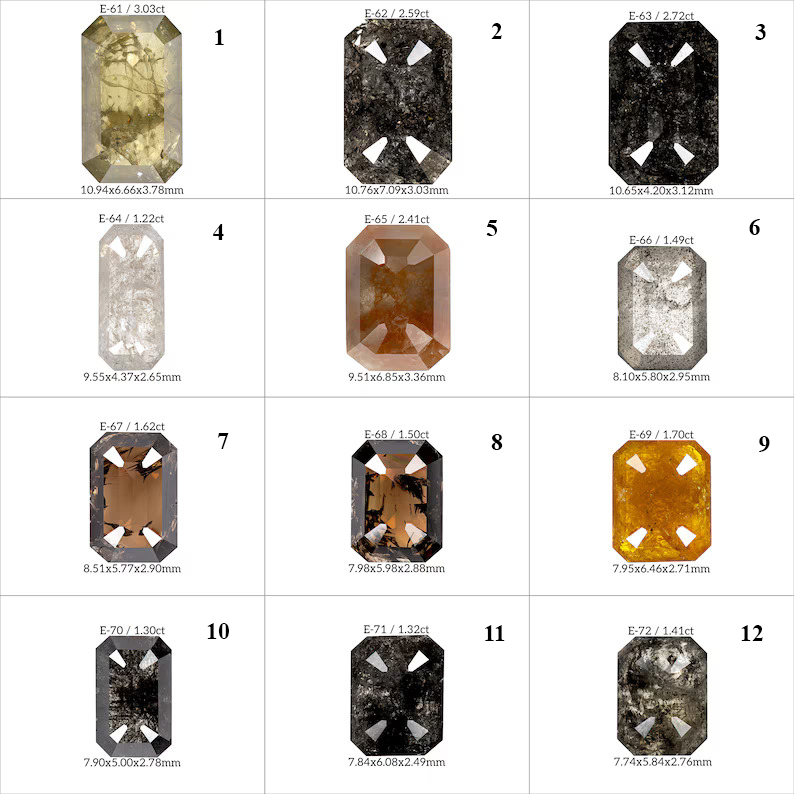 Select from 9pcs parcel of Natural Fancy Color Diamonds Pear Shapes