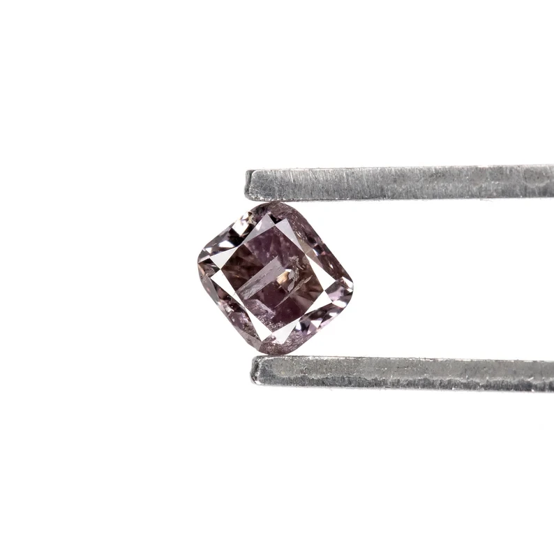 0.17ct. Untreated Natural Purple Diamond Fancy Vivid Brownish Pinkish Purple Cushion