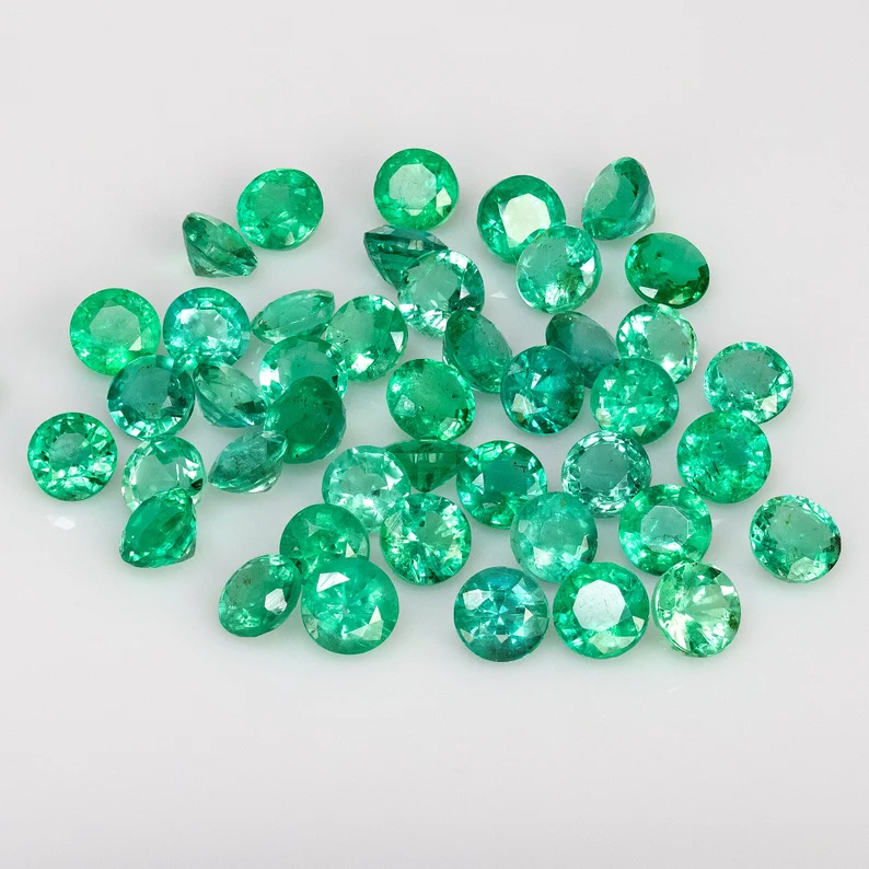 1 pcs 5mm 4mm Loose Natural Emerald Round Green Untreated Selection|Custom Jewelry|Zambian Emerald|Rich Green|Jewelry Making|Zambia|